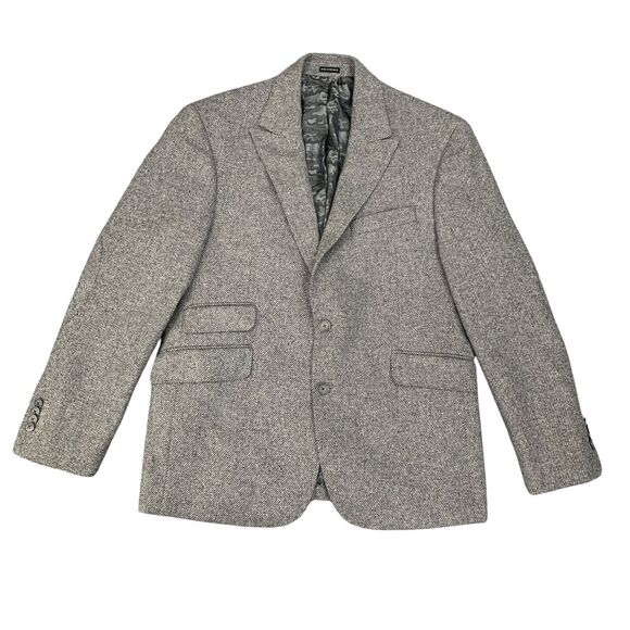 Joseph Abboud Blazer Men 40 Short Grey Wool Silk Blend Nova Fites Italian Fabric - Picture 1 of 16